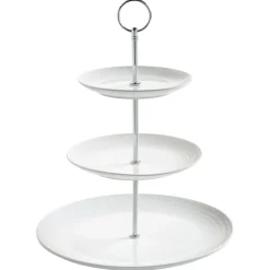 MAXWELL & WILLIAMS Round Etagere DIAMONDS 27 cm Hartporzellan weiß