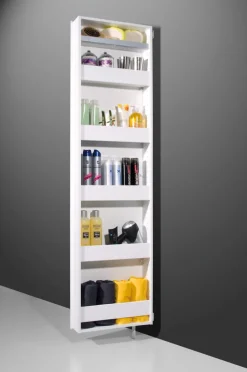 Mehrzweckschrank drehbar 50 x 195 cm Spiegelfront/weiß