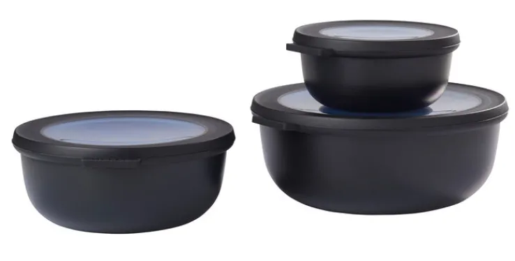 MEPAL Aufbewahrungsbox CIRQULA 3-teilig Kunststoff nordicblack