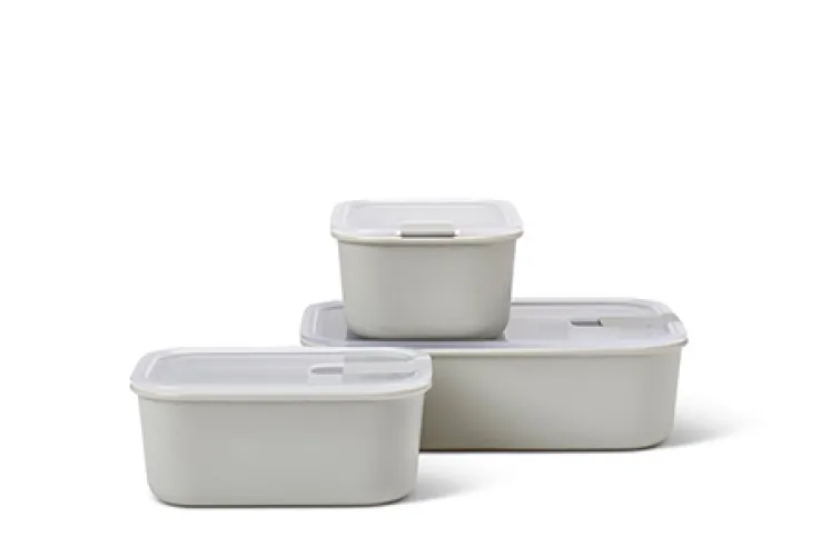 MEPAL Frischhaltedosen-Set EASYCLIP 3-teilig Nordic White Kunststoff