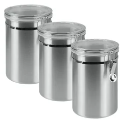 metaltex Vorratsdosen 2 L VORA 3er Set silberfarbig