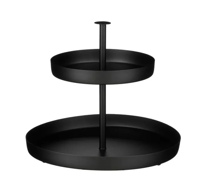 MICA DECORATIONS Etagere 2-stufig schwarz