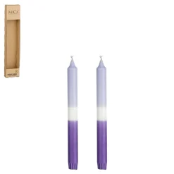 MICA DECORATIONS Stabkerze DIP-DYE 2er Set je 25 cm blau /hellblau