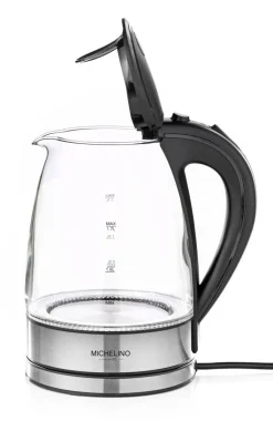 MICHELINO Wasserkocher 1,7 Liter schwarz/ silberfarbig