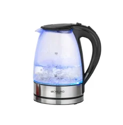 MICHELINO Wasserkocher 1,7 Liter schwarz/ silberfarbig