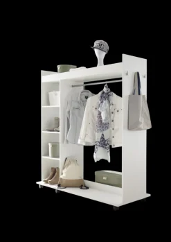 QUARTIER Mobiler Kleiderständer MOVA Weiß 140 x 150 x 56 cm