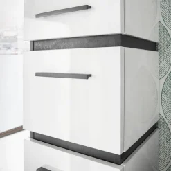 Musterring Hochschrank RIMINI schneeweiß/ dunkelgrau