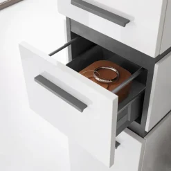 Musterring Hochschrank RIMINI schneeweiß/ dunkelgrau