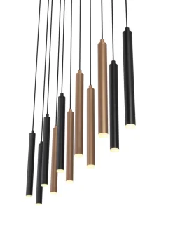 Musterring LED Balkenpendel 11-flg MR CALINA schwarz /coffee