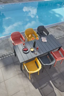 NARDI Dining Gartentisch RIO 140-210 x 85 cm anthrazit