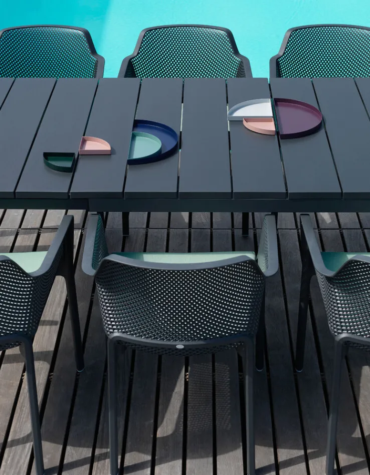 NARDI Dining Gartentisch RIO 140-210 x 85 cm anthrazit