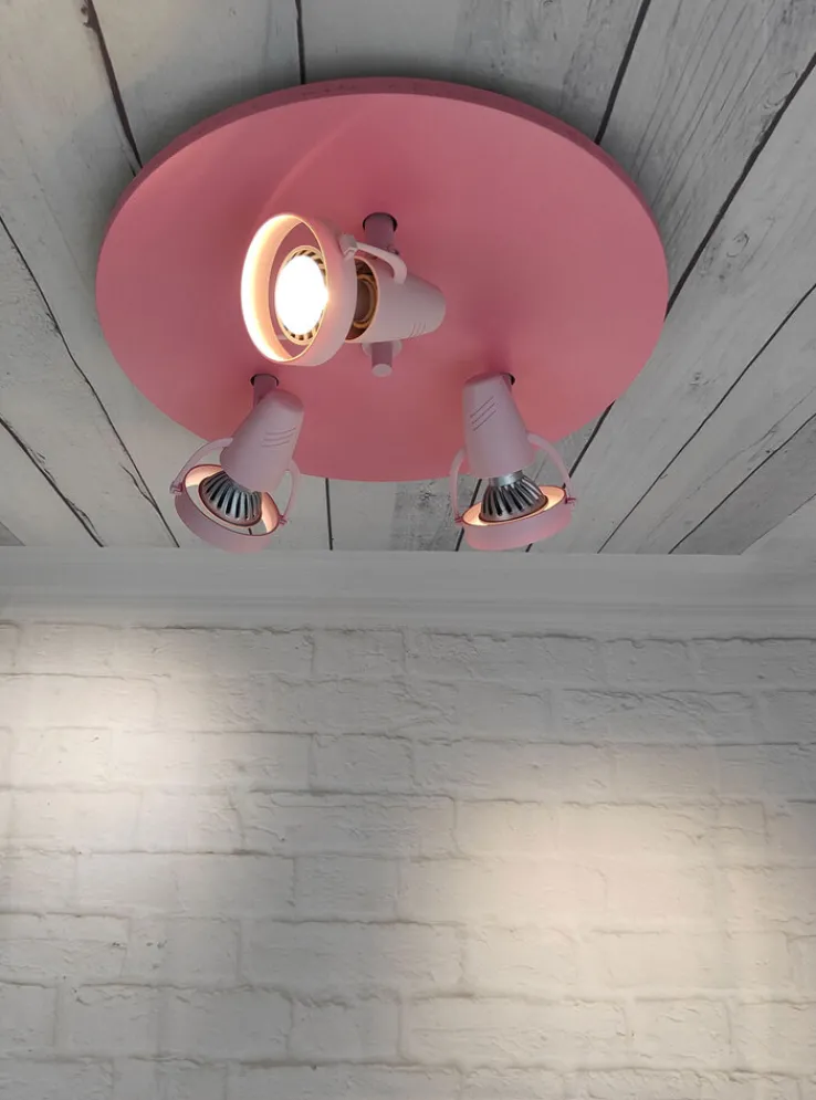 niermann STAND BY niermann Retrofit Kinderlampe Decke 3 Spots STRAHLER pastellrose