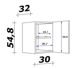 QUARTIER Oberschrank MEGGIE 30 x 54 x 32 cm weiß