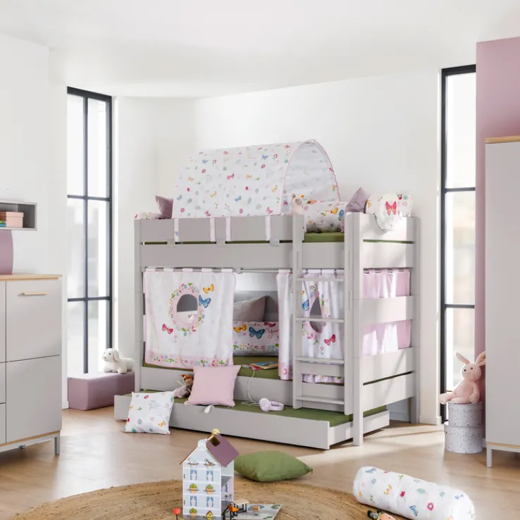 Kinder PAIDI Etagenbett TIAGO grau