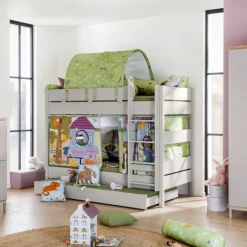 Kinder PAIDI Etagenbett TIAGO grau