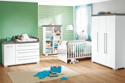 Kinder PAIDI Kleiderschrank KIRA 3-türig Kreideweiß/ Eiche-Nautik