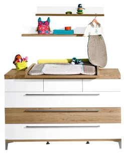 PAIDI Wickelkommode REMO Bordeaux-Eiche/ Kreideweiß