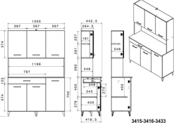 Parisot Buffet Malice 2 Beton Optik hell / Weiss