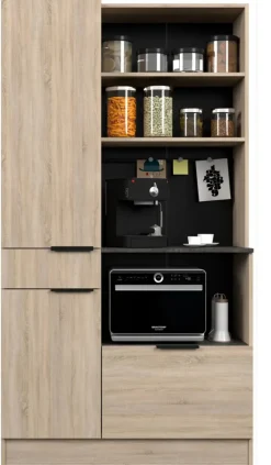 Parisot Buffet-Schrank Fumay 100 x 186 cm Eiche Dekor/ schwarz