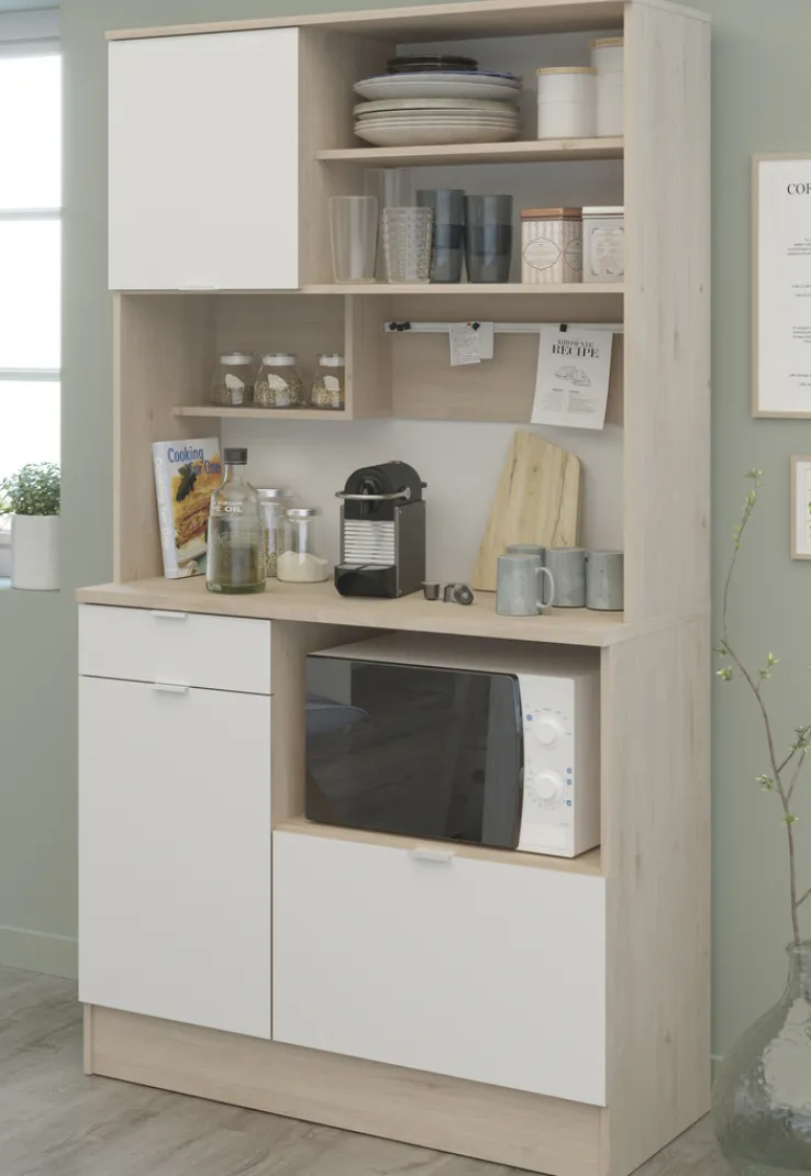 Parisot Buffet-Schrank SOCOOL 100 x 185 cm Eiche Jackson Dekor/ Weiß