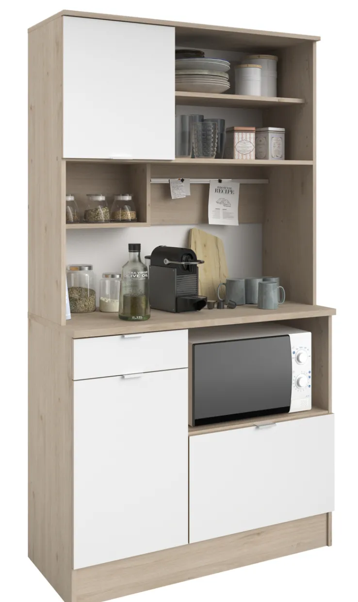 Parisot Buffet-Schrank SOCOOL 100 x 185 cm Eiche Jackson Dekor/ Weiß