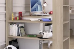 Kinder Parisot Eck-Hochbett ALEX braun/ weiß