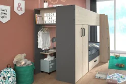 Kinder Parisot Etagenbett STIM 2 braun/grau