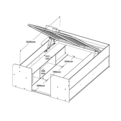 Kinder Parisot Halbhohes Hochbett TRAVEL braun/schwarz
