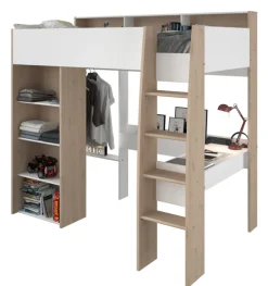 Kinder Parisot Hochbett SHELTER 11 braun/ weiß