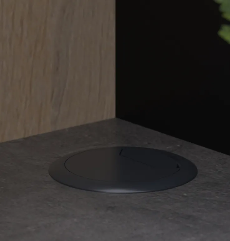 Parisot Küche mit Buffet FUMAY 21 Eiche/Beton-Optik ca. 300 x 186 x 60 cm