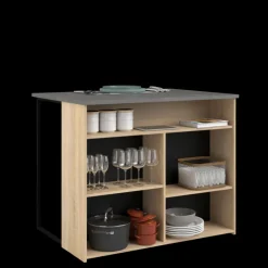 Parisot Kücheninsel FUMAY 12 ca. 109x90x80 Eiche Dekor/Beton Optik