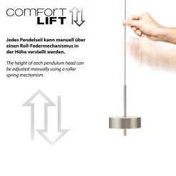 Paul Neuhaus LED Balkenpendel Q-ROTATE 3-flg Nickelfarbig