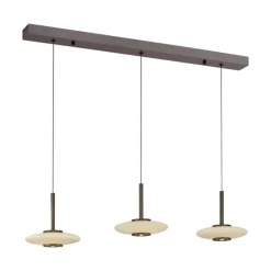 Paul Neuhaus LED Balkenpendel PURE VITRUM 3-flg braun