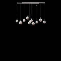 Paul Neuhaus LED Balkenpendel PURE E-INFINITY Glas Aluminium 198 x 35 x 180 cm Broncefarbig/Rauchfarbig