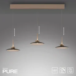 Paul Neuhaus LED Balkenpendel PURE MOON 3-flg bronze