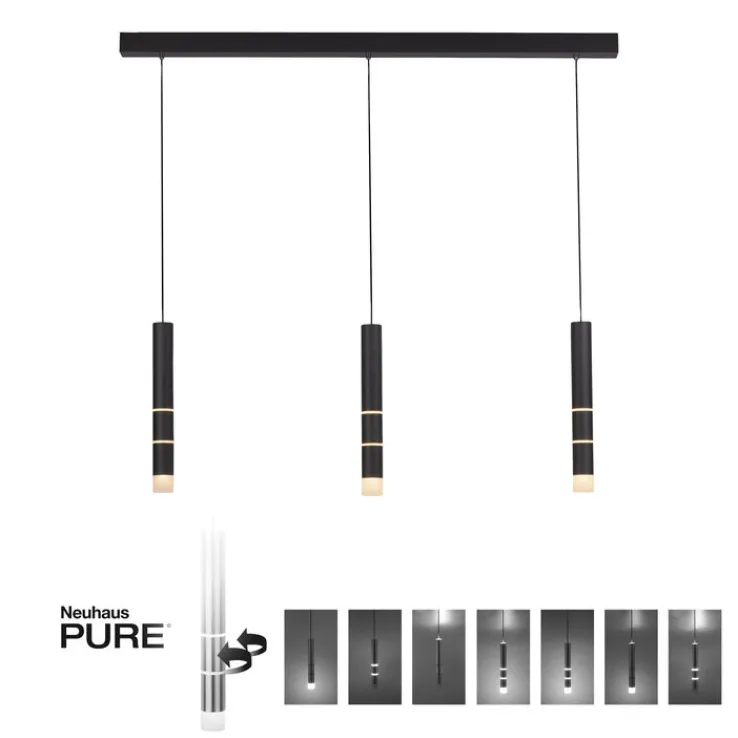 Paul Neuhaus LED Balkenpendel PURE-VEGA 120 cm schwarz