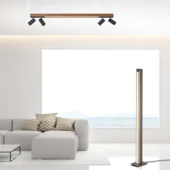 Paul Neuhaus LED Deckenlampe PURE-LINES 5-flg braun