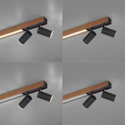 Paul Neuhaus LED Deckenlampe PURE-LINES 5-flg braun