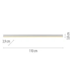 Paul Neuhaus LED Deckenlampe PURE-LINES Straight Kunststoff/Aluminium 110 x 3,8 x 3,9 cm Snow