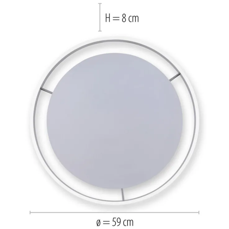 Paul Neuhaus LED Deckenlampe Q-VITO 59 cm stahlfarbig