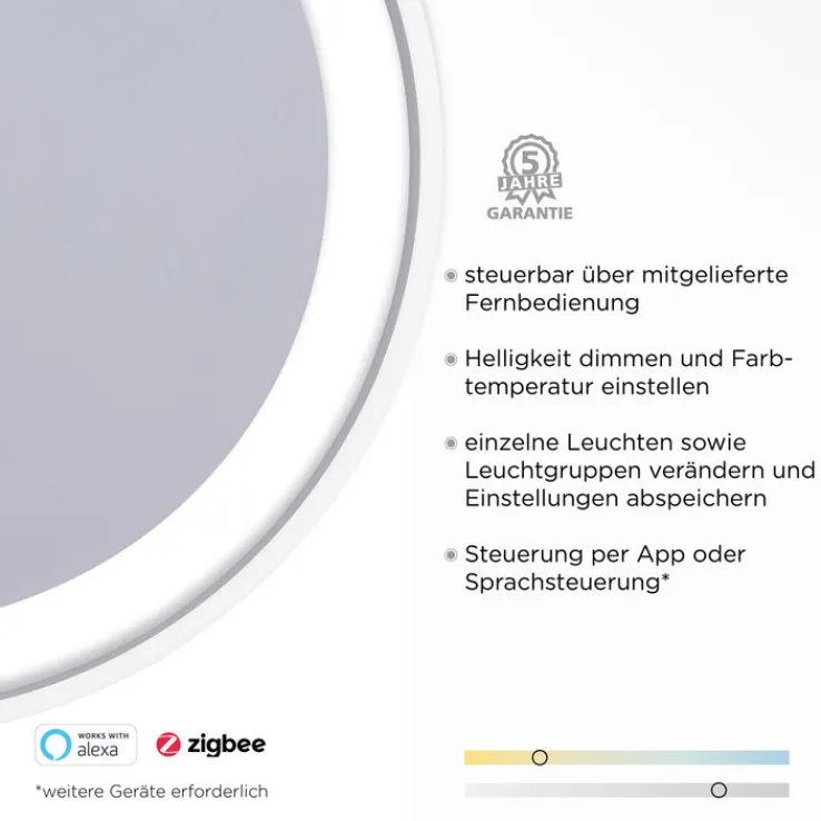 Paul Neuhaus LED Deckenlampe Q-VITO 59 cm stahlfarbig