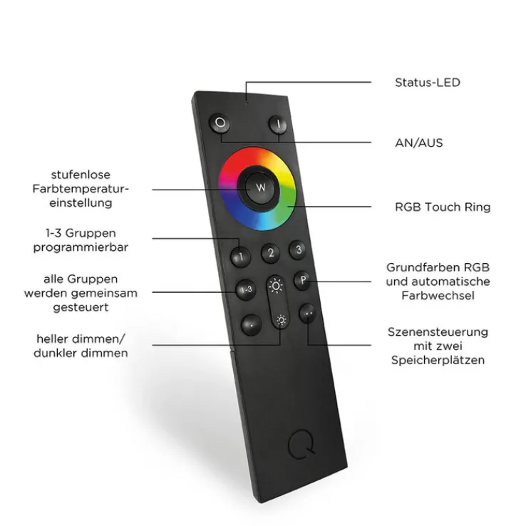 Paul Neuhaus LED Deckenlampe Q-VITO 59 cm stahlfarbig
