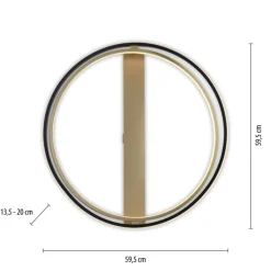 Paul Neuhaus LED Deckenlampe Q-BELUGA rund Messing/ Schwarz matt