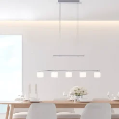 Paul Neuhaus LED Pendelleuchte HYDRA 5-flg stahlfarbig