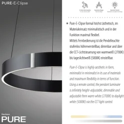 Paul Neuhaus LED Pendelleuchte PURE E-CLIPSE 50 cm grau