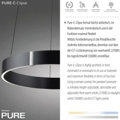 Paul Neuhaus LED Pendelleuchte PURE E-CLIPSE 50 cm grau