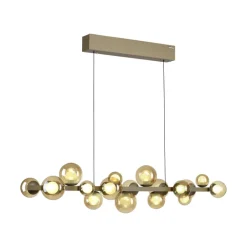 Paul Neuhaus LED Pendelleuchte E-POPUP 120 cm messingfarbig/braun