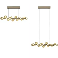 Paul Neuhaus LED Pendelleuchte E-POPUP 120 cm messingfarbig/braun