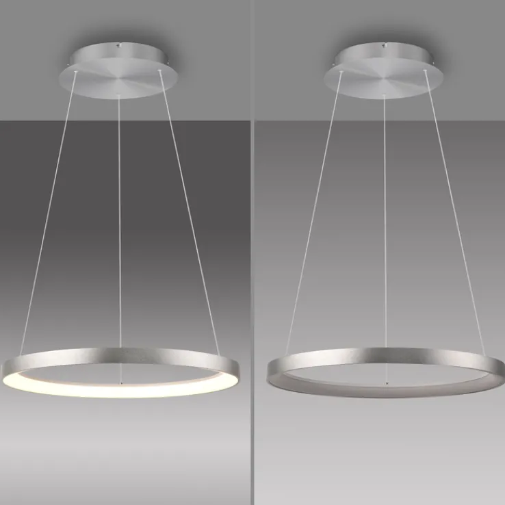 Paul Neuhaus LED Pendelleuchte HOOP 57 cm alu-/nickelfarbig