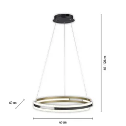 Paul Neuhaus LED Pendelleuchte Q-BELUGA Messing/ Schwarz matt